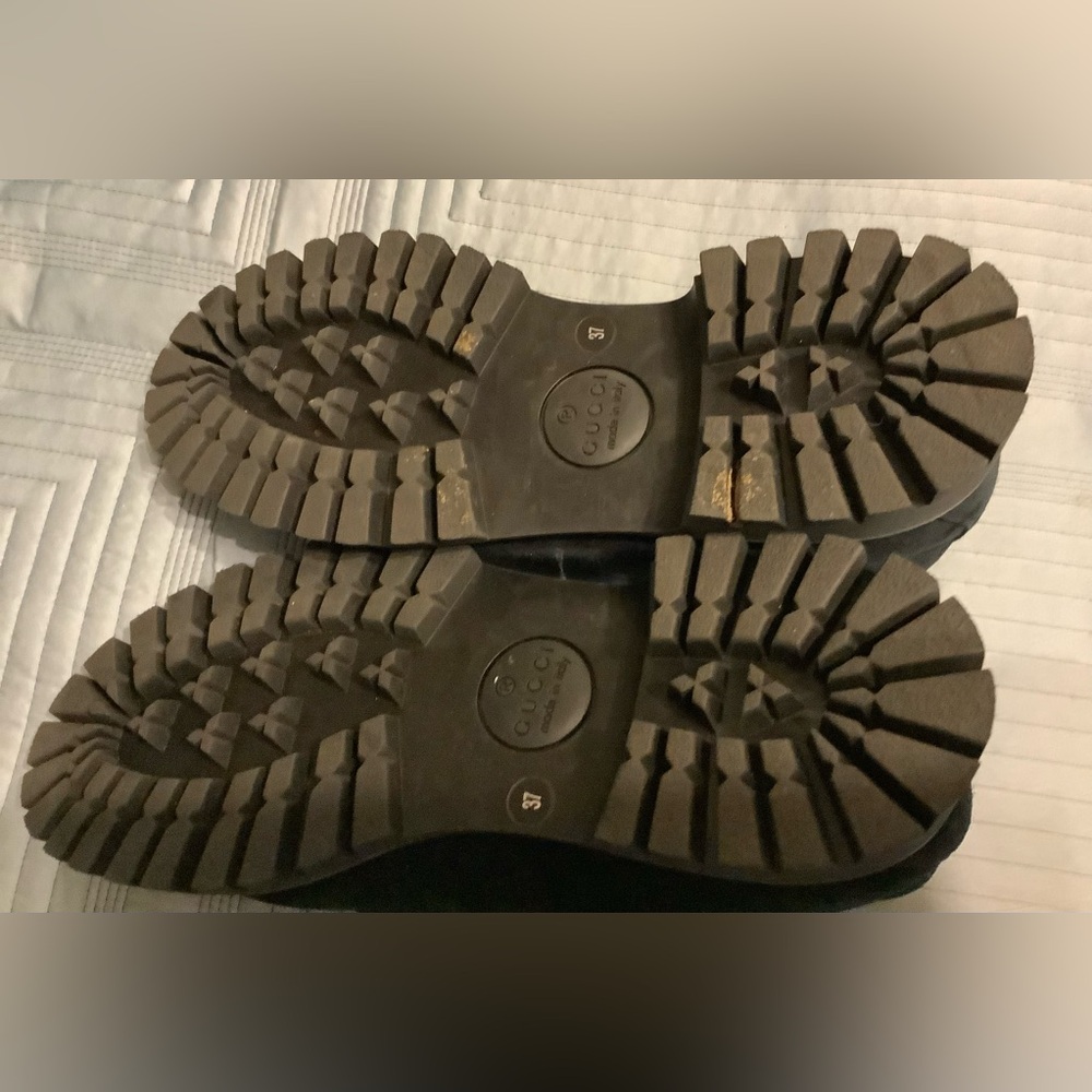 GUCCI Women’s cSuede Horsebit Ankle Boots Size 7 - Picture 8 of 13